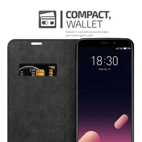 Cadorabo Etui med Magnetisk Lukking Stativfunksjon og Kortlomme for Meizu M6S