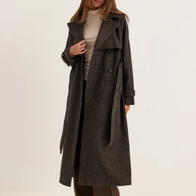 Bubbleroom Tweed Trench Coat (Dame)