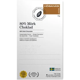 Höganäs Chocolate 80% Mörk Choklad 70g