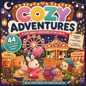 Cozy Adventures: Cute Animal Adventures at the Fair! Färgläggningsbok
