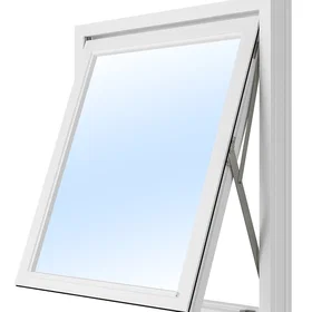 Effektfönster Vridfönster 3-glas Trä U-värde 1,1 8x11 Frostat glas Ingen spaltventil