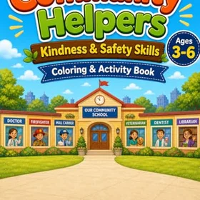 Community Helpers + Kindness & Safety Skills Färgläggningsbok för Förskola