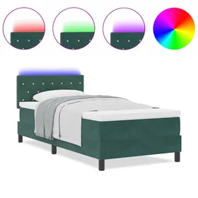 vidaXL LED Box Spring Bed med madrass 90x190cm 3342557