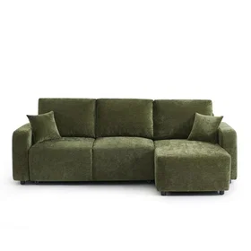 Gaucet Canapé d'angle Convertible en Tissu (4-Places)