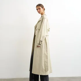 TOPSHOP Tshelena Bubble Hem Trench Coat (Dame)