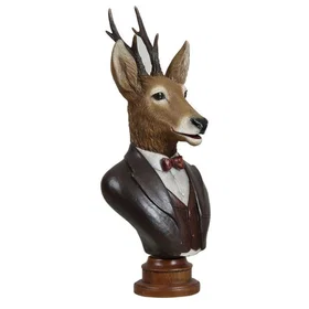 Interior Statue de Cerf en Résine Marron Sport