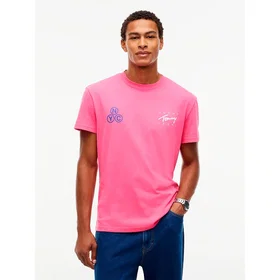 Tommy Jeans Dm0dm23598 Pink Alert Kortärmad T-shirt (Herr)