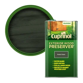 Cuprinol Wood Protection Exterior Wood Preserver Rustic Green 5L