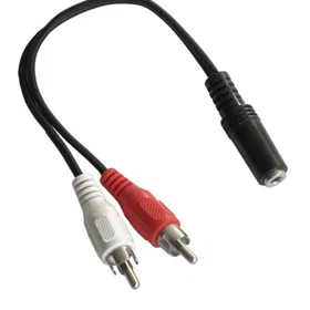 DanaCom #5724360 2 x RCA hane till 3,5mm hona adapterkabel 20cm