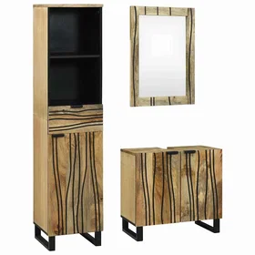 vidaXL Badrumsmöbelset 3 Stycken Brun Konstruerat Trä 38 x 33 x 160 cm 3310043