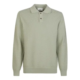 Les Deux Billy Weave Knitted Long Sleeve Polo Shirt (Herre)