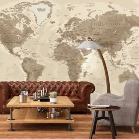 99Deco Carte Monde Beige 3701141418040_CAFR