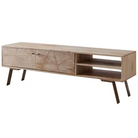 Finebuy FB51245 Bas de meuble TV Support TV Mango Bois massif 145x47x35cm