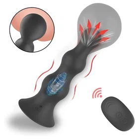 Sustainable Pleasure Vibrating Inflatable Anal Plug With Remote