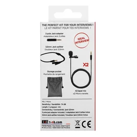 T'nB INLAPMICDB Microphone Clip-on Pack de 2 Noir
