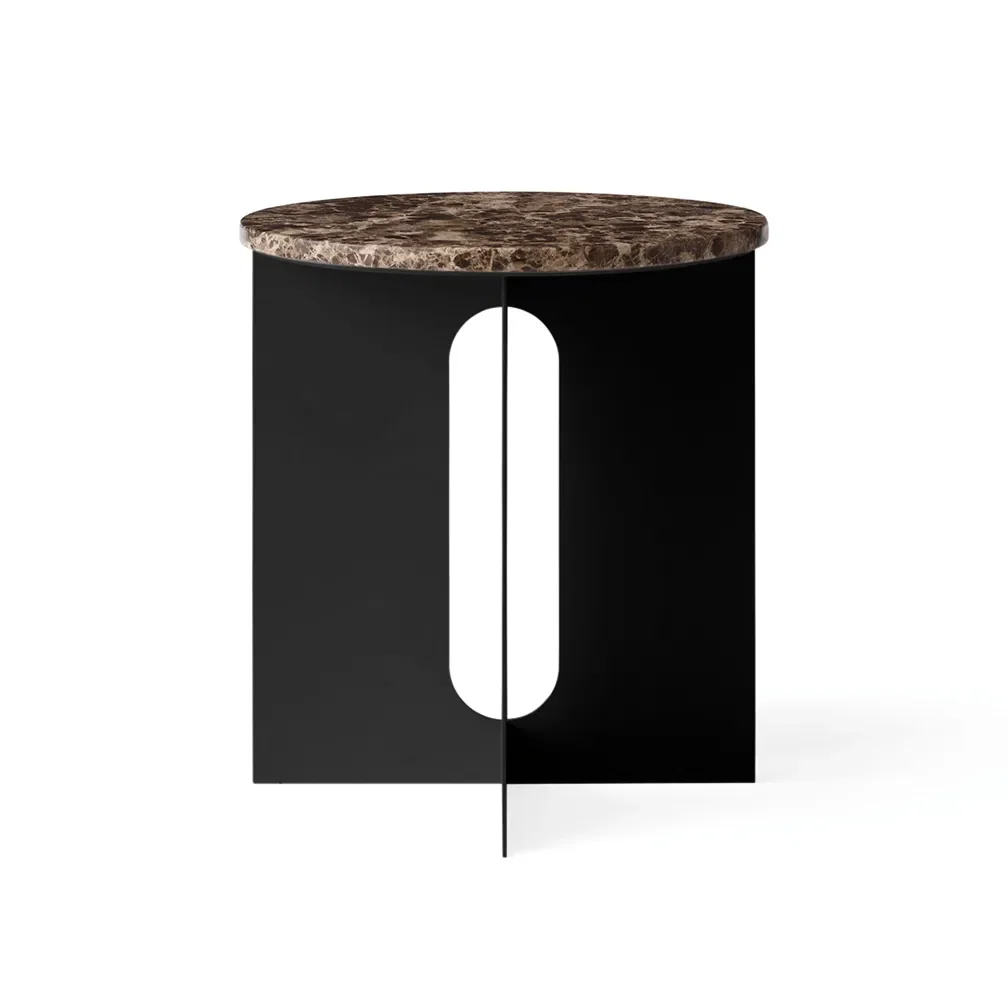 Audo Copenhagen Accent Table Androgyne Emperador Marble Black Ø42 cm