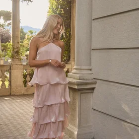 Móa Shimmer Flounce Polyester Maxi Höyyskert