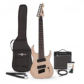 Gear4music Harlem S 8-String Fanned Fret Naturel