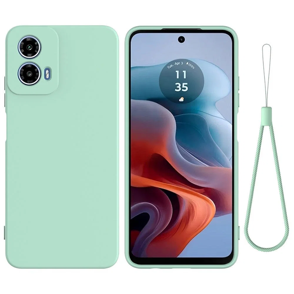 Inskal Liquid Silicone Case with Strap for Motorola Moto G34