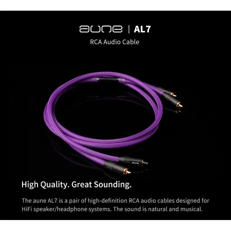 Aune 2xRCA Male to 2xRCA Male Cable 0.35m
