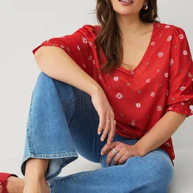 Ellos Puff Sleeve Top (Naiset)