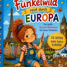 Lotta Funkelwild Reist Durch Europa Färgläggningsbok