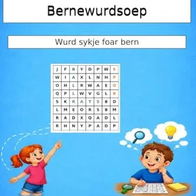 Bernewurdsoep Wurd Sykje Foar Bern Flash Cards 2-Piece