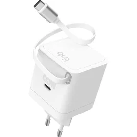 T'nB Nexode Pro CHGAN65RTC GaN Double USB-C Chargeur Mural avec Câble USB-C 65W