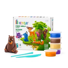 Hey Clay Forest Animals Modelleringleire Flerfarget 6-pack