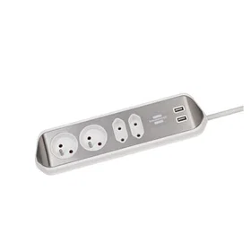 Brennenstuhl Estilo 4-vägs strömbrytare med 2x USB