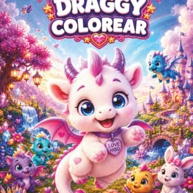 Libro de colorear de dragón tierno con amigos mágicos Färgläggningsbok för flickor ålders 3 till 5