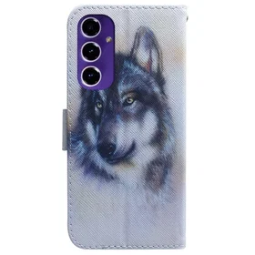 Stativ Läder Plånbokfodral med tryck för Samsung Galaxy S24 FE