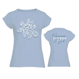 Givova Floral Short Sleeve T-shirt Blå S Kvinna