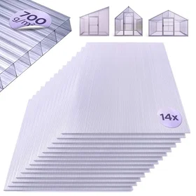 Arebos Polycarbonate Sheet 121x60.5cm 4mm 14-pack