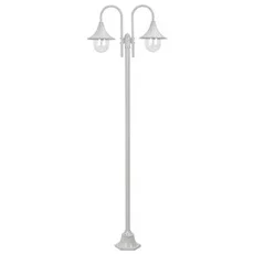 vidaXL Lampadaire de jardin 220cm 2-Lantern White