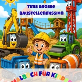 Tim's Große Baustellenmission Färgläggningsbok för barn