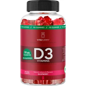 VitaYummy D3 Raspberry 30mcg 110 gummies