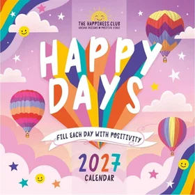 Motivational Happiness Club Wall Calendar 2027 Large