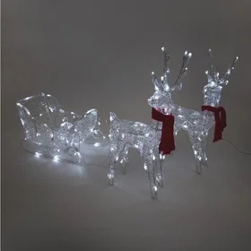 Christmas 71429 Reindeers with Sleigh Decoration Lamp 150LED Indoor Outdoor