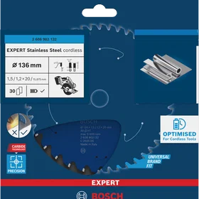 Bosch Expert Cirkelsågblad 136x20mm 30T Rostfritt Stål