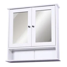 Kleankin High Cabinet with Mirror 56x13x58cm White (3662970047194_CAFR)