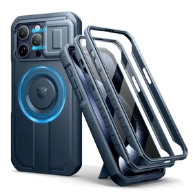 Dexnor Étui durable avec découpe caméra et support réglable pour iPhone 15 Pro M