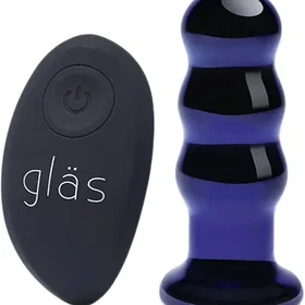 Glas Rechargeable Remote Controlled Vibrating Beaded Butt Plug