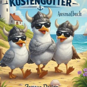 Küstengötter Ausmalbuch Wikinger-Möwen Strandabenteuer & Nordsee-Ostsee Motive Färgläggningsbok