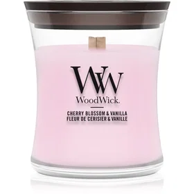 WoodWick Cherry Blossom & Vanilla Scented Candle 85g