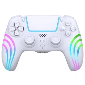 Alpha Contrôleur Sans Fil pour PS4 et PC Rainbow Led Blanc