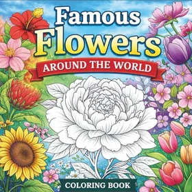 Famous Flowers Around The World Färgläggningsbok