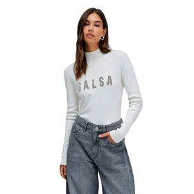 Salsa Jeans Slim Fit High Neck Cardigan (Dam)