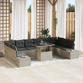vidaXL Garden Sofa Set with Cushion with Storage 11 Pieces 3349258