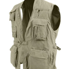 Rothco Deluxe Safariväst (Khaki, 3XL) 3XL Khaki
